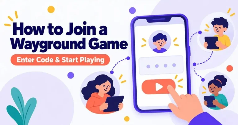 How to join a Wayground game by entering a join code and name on a phone screen